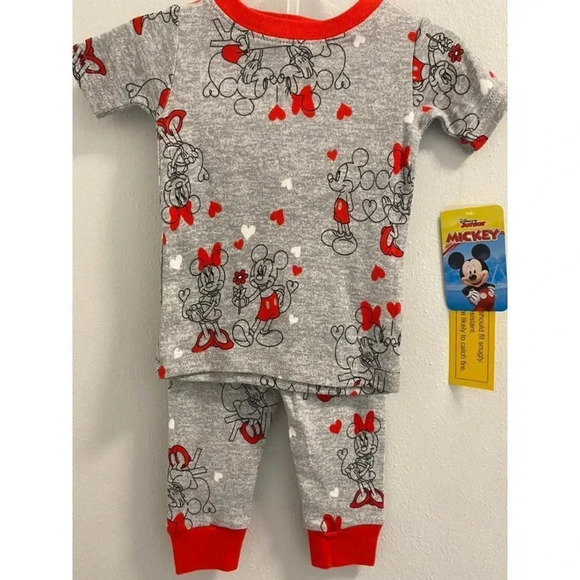 2 piece mickey and minnie mouse pajama 12 months - Picture 3 of 6